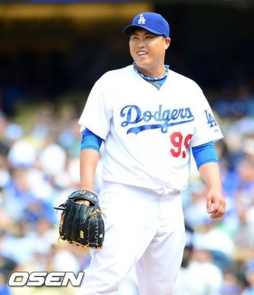 LA 다저스에서 활약하던 류현진의 모습.