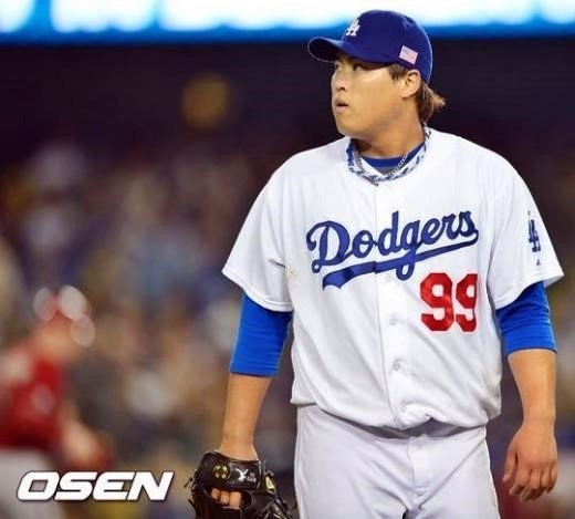 LA 다저스에서 활약하던 시절의 류현진.