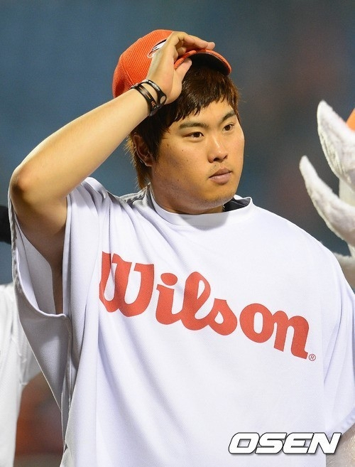 한화 이글스 시절의 류현진 모습.