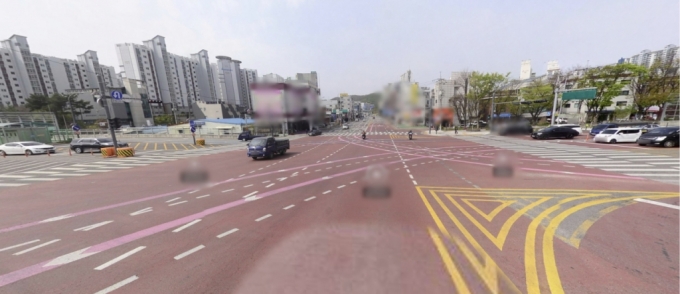 박 순경이 전달책을 검거한 장소는 교차로로 퇴근시간에 무척 혼잡한 것으로 알려졌다./사진=네이버지도