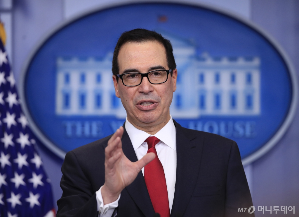 Treasury Secretary Steven Mnuchin, speaks to reporters during a White House daily press briefing in the Brady press briefing room at the White House, in Washington, Thursday, Jan. 11, 2018. (AP Photo/Manuel Balce Ceneta)