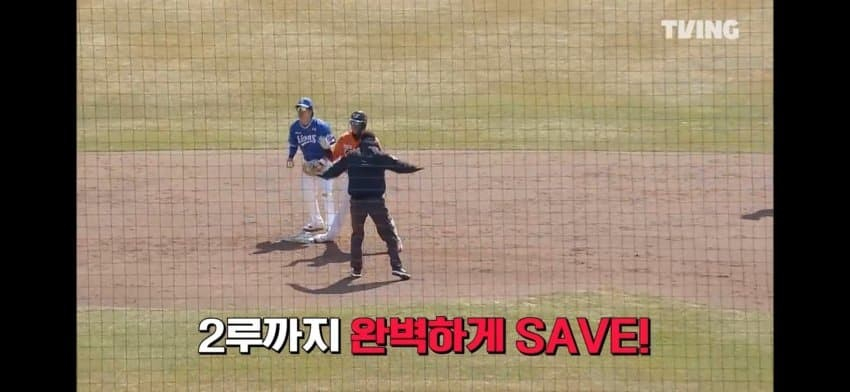 지난 9일 티빙의 프로야구 중계. 주자 '세이프'가 '세이브'로 잘못표기 됐다. /사진=티빙 갈무리