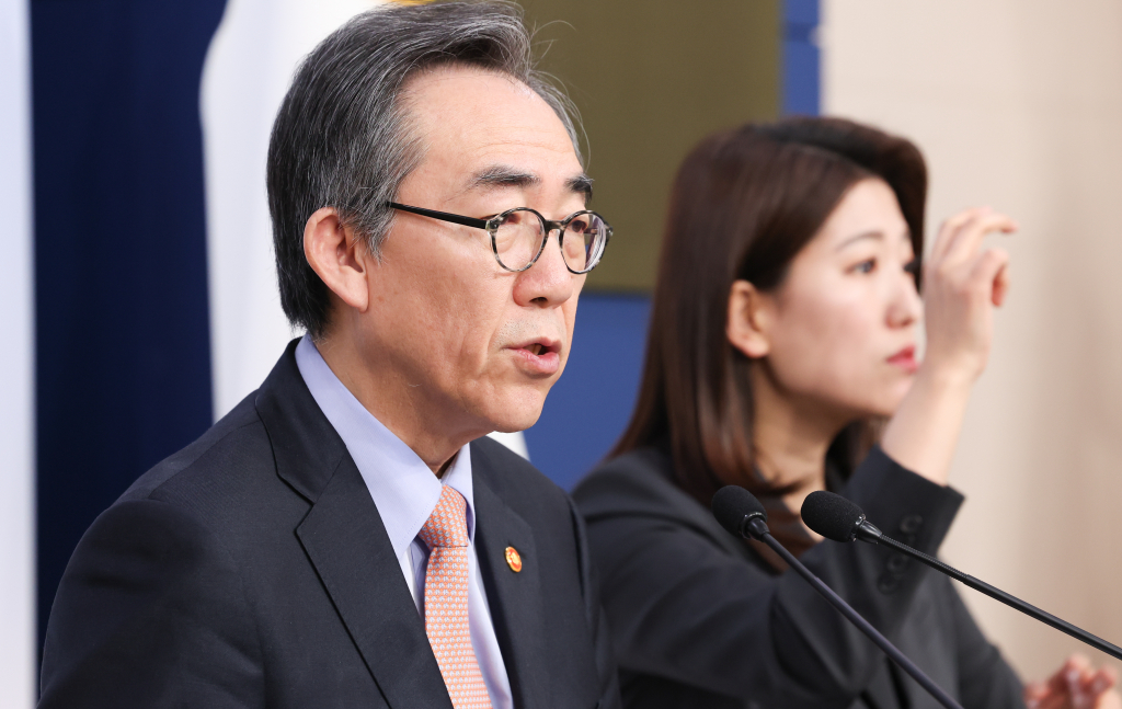 조태열 외교부 장관이 7일 서울 종로구 외교부청사에서 올해 부처 주요정책 추진계획 중 하나로 "전 세계 167개 재외공관을 명실공히 수출 수주 전진기지로 만들어나가겠다"고 밝혔다. / 사진=뉴스1