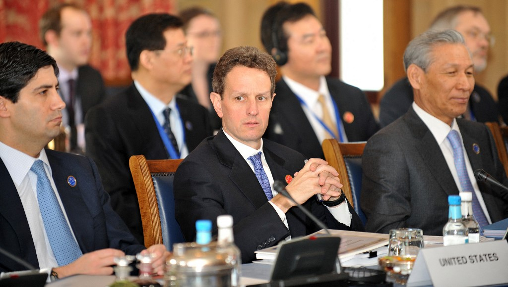 2009년 3월 G20 재무장관 회의 현장 사진. 왼쪽부터 케빈 워시 당시 연준 이사, 티모시 가이트너 당시 미국 재무장관, 이성태 당시 한국은행 총재./AFPBBNews=뉴스1