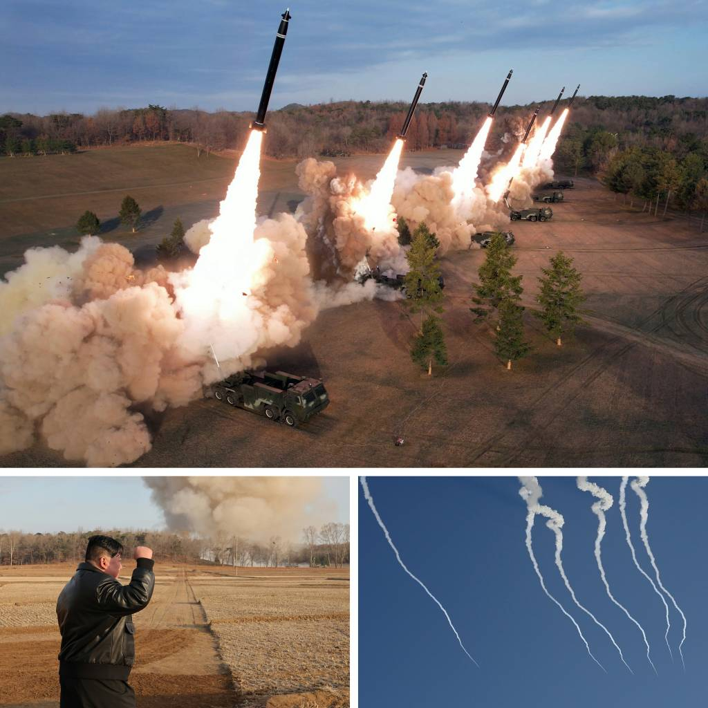 노동신문이 지난 18일 김정은 북한 노동당 총비서 겸 국무위원장이 우리나라 전역을 타격권으로 두는 '초대형방사포' 사격훈련을 지도했다고 19일 밝혔다. 김 위원장이 초대형 방사포 사격훈련을 지도하며 주먹을 쥐고 있는 모습. / 사진=뉴스1