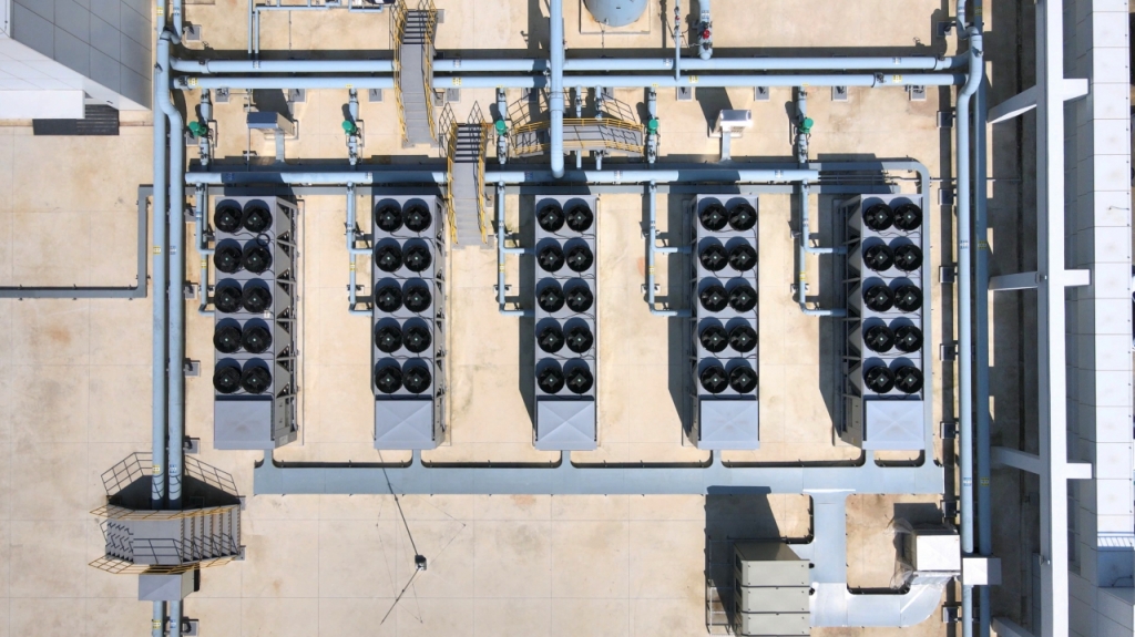 광주 국가AI데이터센터 옥상의 공조설비./사진제공=NHN클라우드