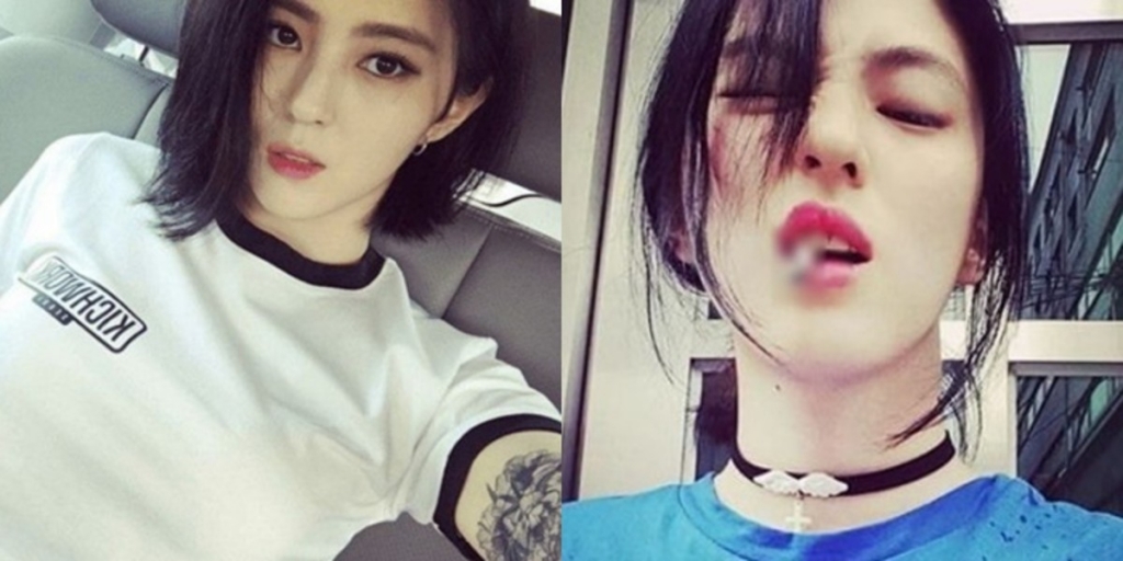 연예기획사 9아토엔터테인먼트(이하 나인아토)가 배우 한소희의 타투를 지우는 데 회삿돈 2000만원을 쓴 것으로 전해졌다. /사진=온라인 커뮤니티