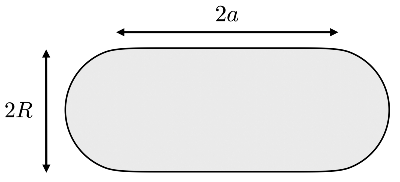 연구팀이 제시한 경기장 모양 당구대. R=a 이면 경기장의 모양은 원형이 된다. 고전역학적으로 이때 당구공은 혼돈 상태에 있지 않다. 반대로 R≠a 라면 당구장은 원형이 아니며, 따라서 당구공은 혼돈 상태에 있다고 본다. /사진=GIST