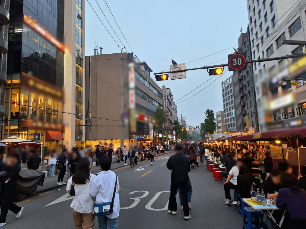 서울 종로구 낙원악기상가부터 익선동 거리에는 차도 위에서 포장마차를 운영하는 노점도 곳곳에 있었다. /사진=김지은 기자