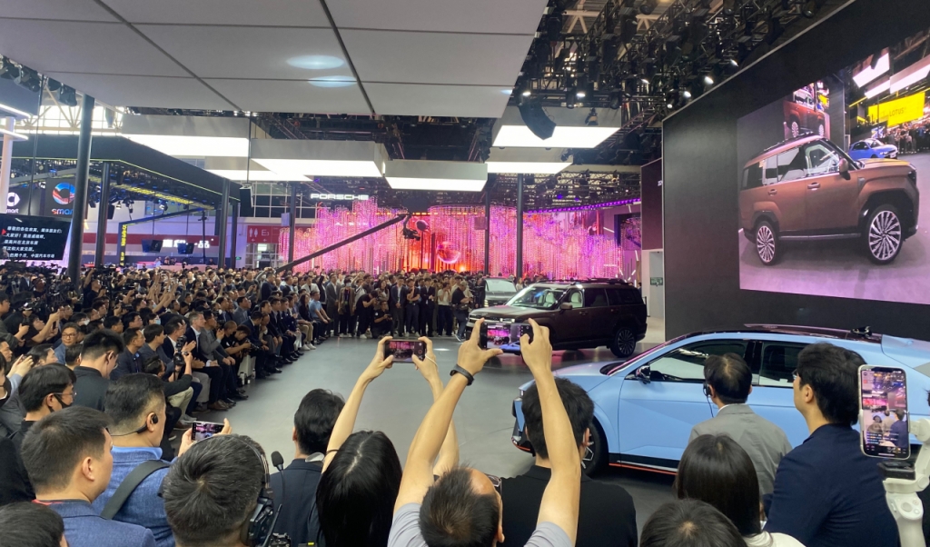 현대차 아이오닉 5 N, 디올뉴 산타페 등 중국 신차 발표 현장에 중국 현지 취재진은 물론 글로벌 언론의 관심이 집중됐다./사진=우경희 기자 