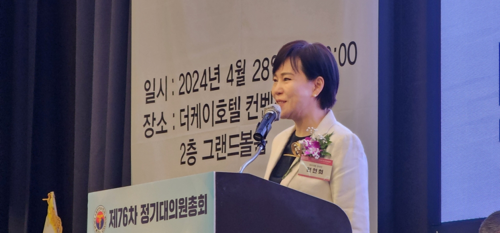 축사를 하는 전현희 더불어민주당 당선인. /사진=정심교 기자