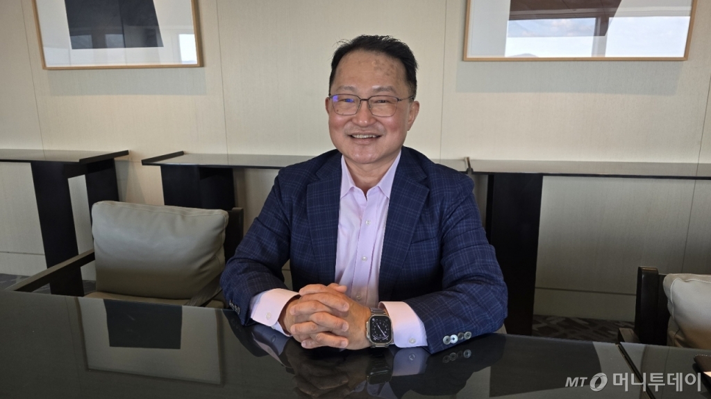 조셉 김 아젠타 테라퓨틱스 대표가 본지와 인터뷰에서 자사 항암제 파이프라인에 대해 소개하고 있다. /사진=홍효진 기자