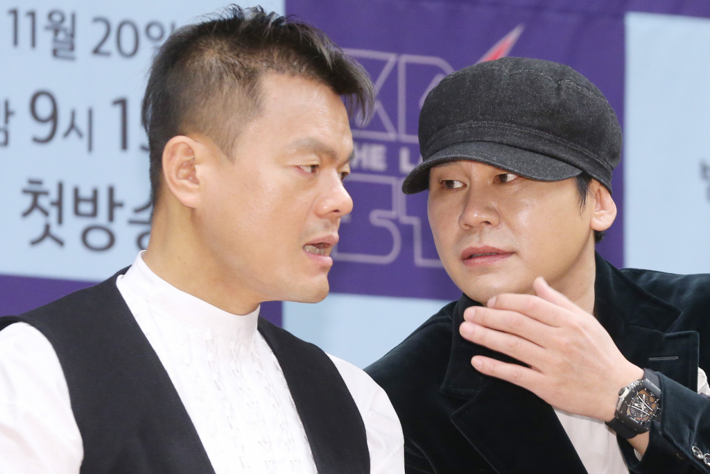 박진영 JYP 창의성총괄책임자(COO)와 양현석 YG 총괄 프로듀서