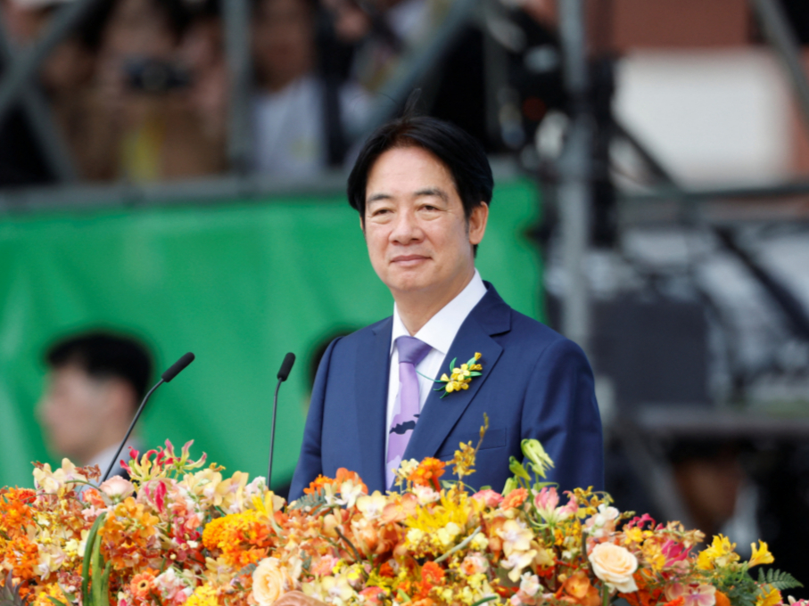 라이칭더 신임 대만 총통이 지난 20일 타이베이 총통부에서 열린 취임식에서 연설하는 모습. /2024.05.20. /로이터=뉴스1