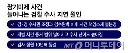 장기미제 사건 늘어나는 검찰 수사 지연 원인/그래픽=이지혜