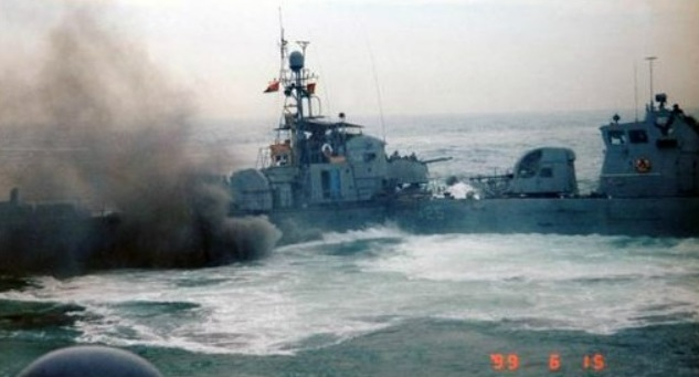 1999년 6월15일 오전 발생한 제1연평해전 당시 현장 모습. /사진=대한민국 해군