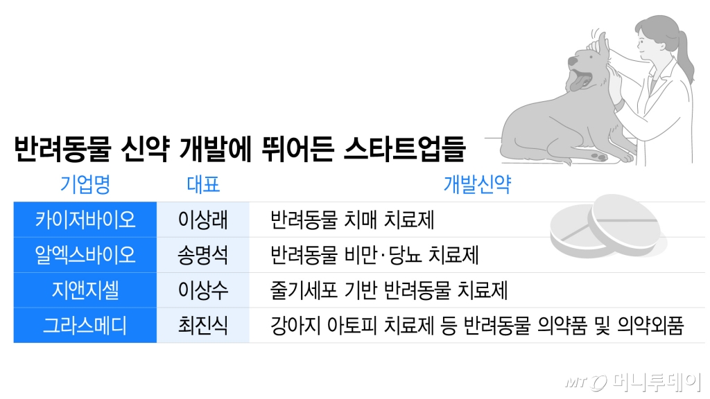 반려동물 신약 개발에 뛰어든 스타트업들/그래픽=이지혜
