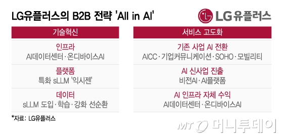 LG유플러스의 B2B 전략 'All in AI'/그래픽=이지혜