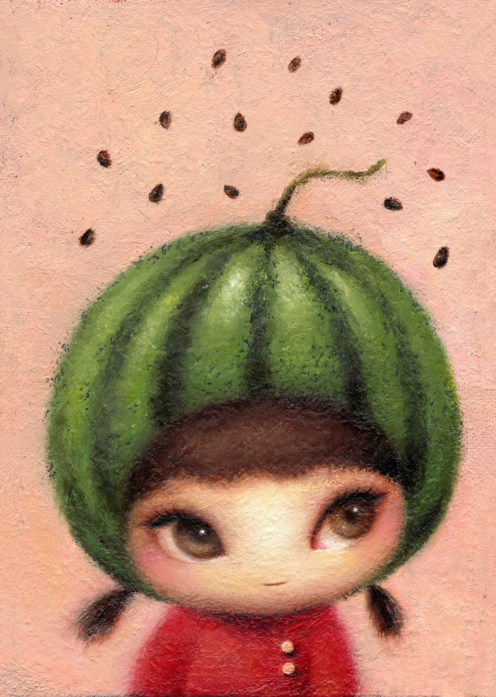 Hana Kwon, Watermelon girl is back, 2024, 22.7 x 15.8 cm Oil and oil pastel
