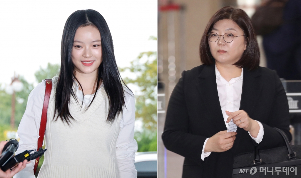 (서울=뉴스1) 안은나 기자,이광호 기자 = 그룹 뉴진스의 하니(왼쪽)와 김주영 어도어 대표가 15일 오후 서울 여의도 국회 환경노동위원회에서 열린 경제사회노동위원회, 중앙노동위원회, 최저임금위원회 등에 대한 국정감사에 각각 참고인, 증인으로 출석하기 위해 본청으로 들어서고 있다. 2024.10.15/뉴스1  Copyright © 뉴스1. All rights reserved. 무단 전재 및 재배포,  AI학습 이용 금지. /사진=(서울=뉴스1) 안은나 기자,이광호 기자