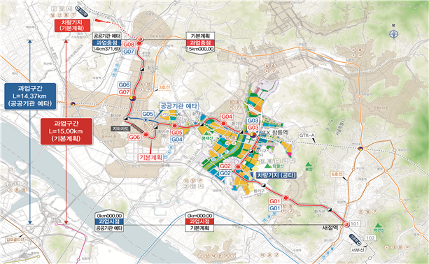 고양은평선 광역철도 사업 위치도/제공=대광위