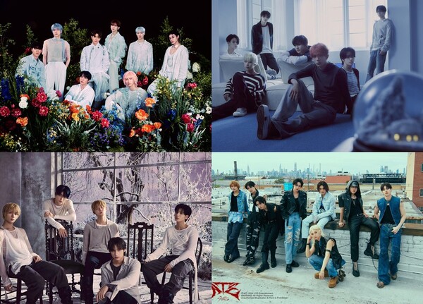 (왼쪽부터 시계방향) 에이티즈, 엔하이픈, 스트레이 키즈, 투모로우바이투게더 / 사진=KQ엔터테인먼트, 빌리프랩, JYP엔터테인먼트, 빅히트 뮤직