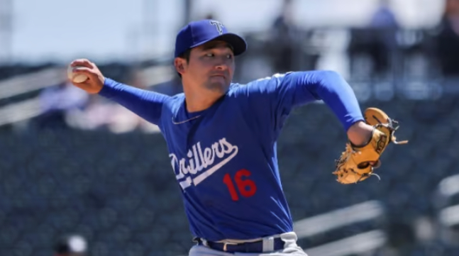 LA 다저스 산하 마이너리그 더블 A팀 털사 드릴러스 소속 당시 투구를 펼치는 최현일. /사진=MiLB.com 갈무리