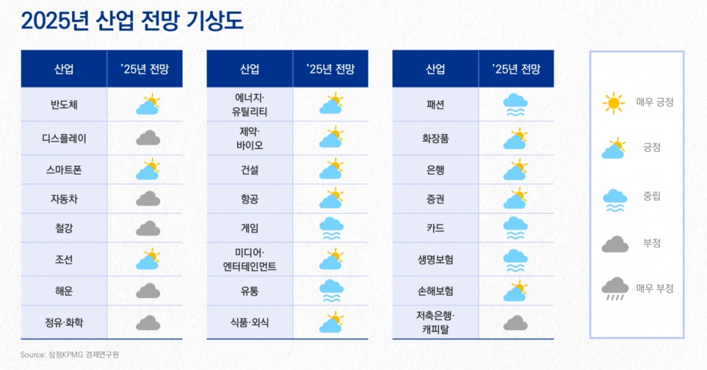 2025년 산업 전망 기상도 /사진=삼정KPMG