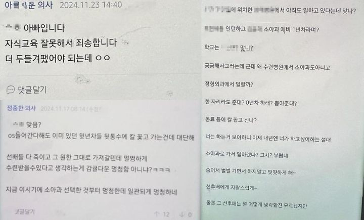 서울의 한 수련병원에서 일반의로 근무하고 있다는 의사가 이달 초 다수의 온라인 커뮤니티와 자신의 블로그에 '의사 커뮤니티에서 벌어지는 집단 린치를 폭로합니다'라는 제목의 글을 통해 피해 사실을 공개했다./사진=웹페이지 캡처