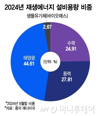 2024년 재생에너지 설비용량 비중/그래픽=이지혜