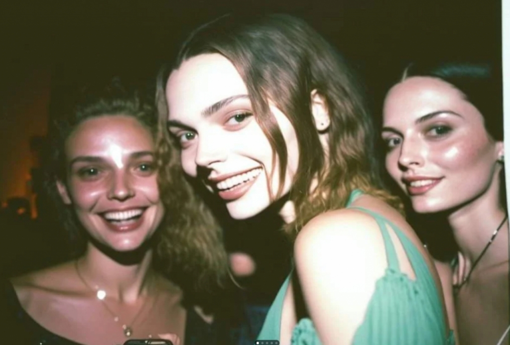 파티 속 소녀들을 직접 찍은 것 처럼 AI가 생성한 사진. X에 올라왔을 때 사람들은 너무 많은 치아 개수에 놀라다가 곧 AI합성사진인걸 깨달았다/사진=X의 계정 ofcoursethatsathing   