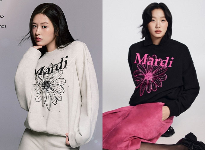 피스피스스튜디오가 운영하는 패션 브랜드 '마크디 메크르디'의 모델 그룹 아이브 안유진, 배우 김고은. /사진=마크디 메크르디