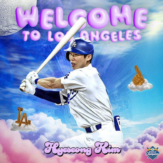 LA 다저스가 김혜성 영입 소식을 전하고 있다. /사진=LA 다저스 공식 SNS 갈무리