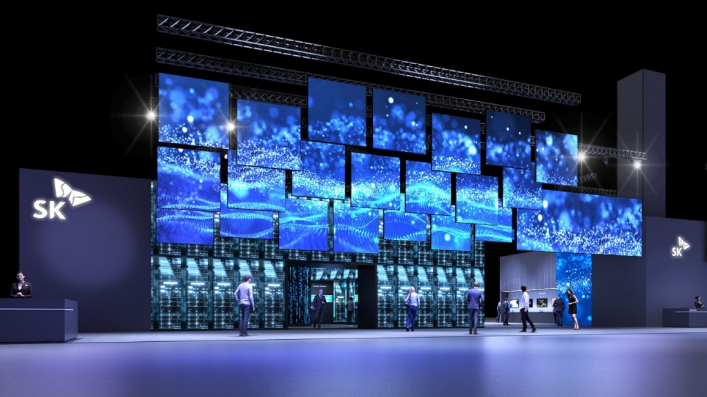 CES2025 SK 전시관의 입구인 ‘혁신의 문(Innovation Gate)’의 조감도