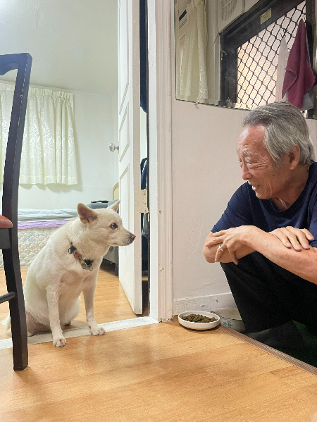 8년이란 세월이 흐르는 동안, 서로를 오롯이 의지하며 살아온 두 존재들. 작은 존재와 그보다 더 작은 존재가 만든 커다란 행복./사진=남형도 기자