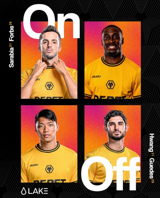 황희찬(왼쪽 아래)이 7일(한국시각) 영국 울버햄튼의 몰리뉴 스타디움에서 열린 울버햄튼 대 노팅엄의 '2024~2025시즌 잉글리시 프리미어리그(EPL)' 20라운드에서 후반 30분 교체됐다. /사진=울버햄튼 공식 SNS