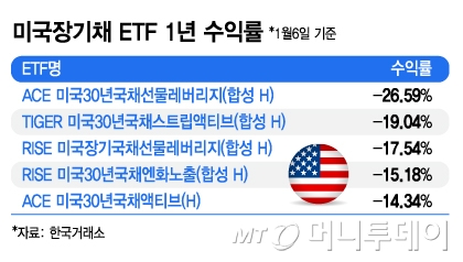 미국장기채 ETF 1년 수익률/그래픽=김지영