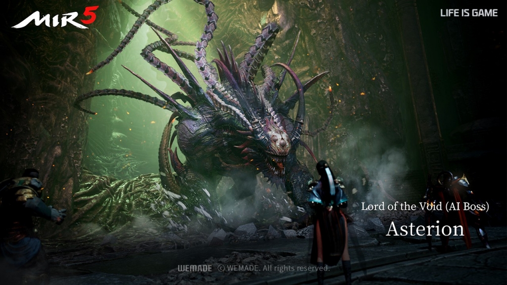 AI를 적용해 개발 중인 미르5의 보스 아스테리온. /사진=위메이드