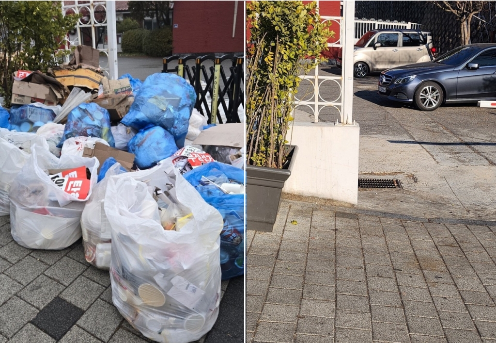 윤석열 대통령 탄핵 찬반 집회가 있을 당시 한남동 일대에는 쓰레기가 널브러져 있었지만 17일에는 비교적 깨끗해진 모습이었다. /사진=송정현 기자