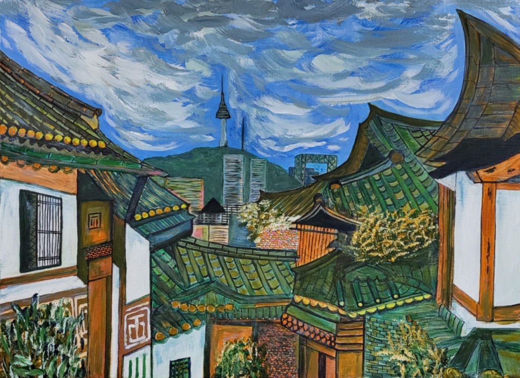 김근태 작가의 '북촌한옥마을'. /그림=김근태 작가 제공