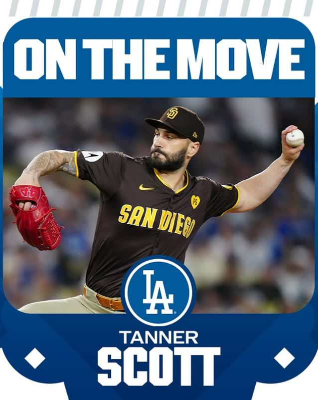 LA 다저스의 태너 스캇 영입 소식을 전한 MLB.com 공식 SNS 채널. /사진=MLB닷컴 공식 SNS 갈무리