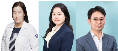 (사진 왼쪽부터) 서울성모병원 비뇨의학과 박용현 교수와 단국대 보건과학대학 노미정, 자유교양대학 코딩교과 박지환 교수.
