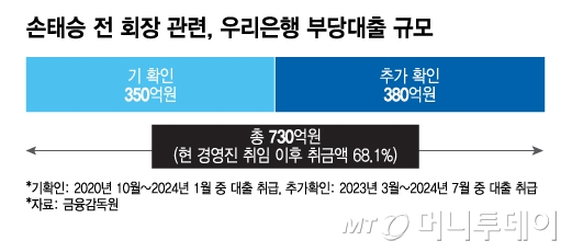 손태승 전 회장 관련, 우리은행 부당대출 규모/그래픽=이지혜