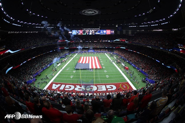오는 10일(한국시간) 슈퍼볼이 열리는 미국 루이지애나주 시저스 슈퍼돔의 내부 전경.  /AFPBBNews=뉴스1