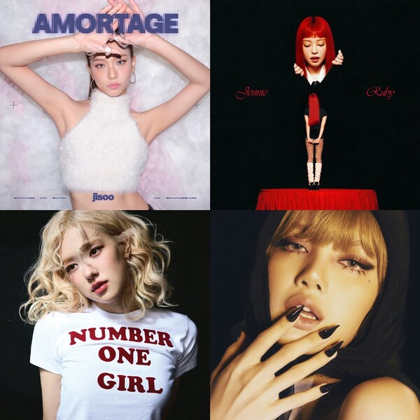 (왼쪽부터 시계방향)지수, 제니, 리사, 로제 / 사진=블리수,OA엔터테인먼트, 소니뮤직엔터테인먼트코리아, 더블랙레이블