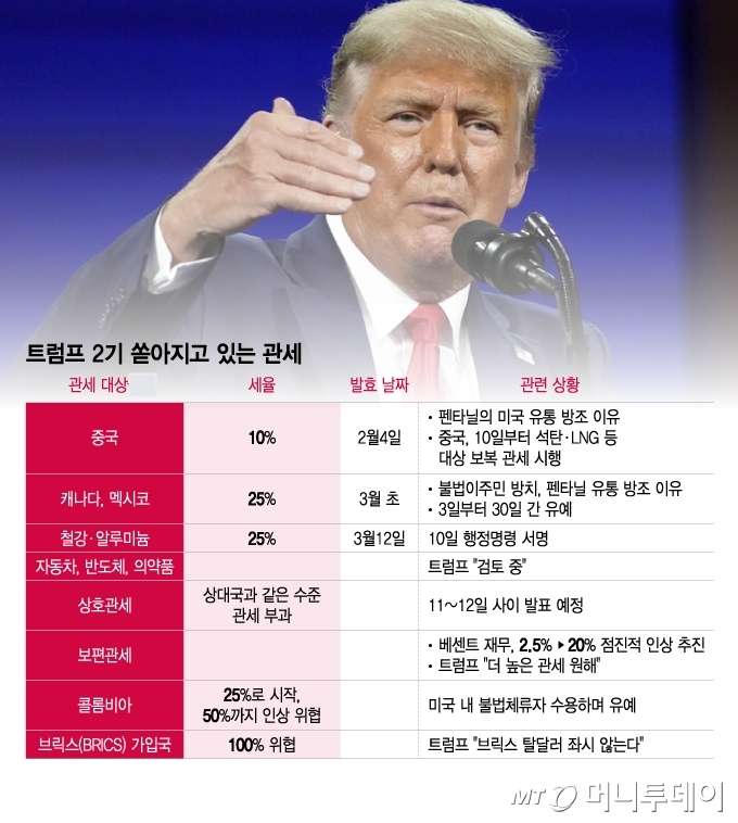 트럼프 2기 쏟아지고 있는 관세/그래픽=이지혜