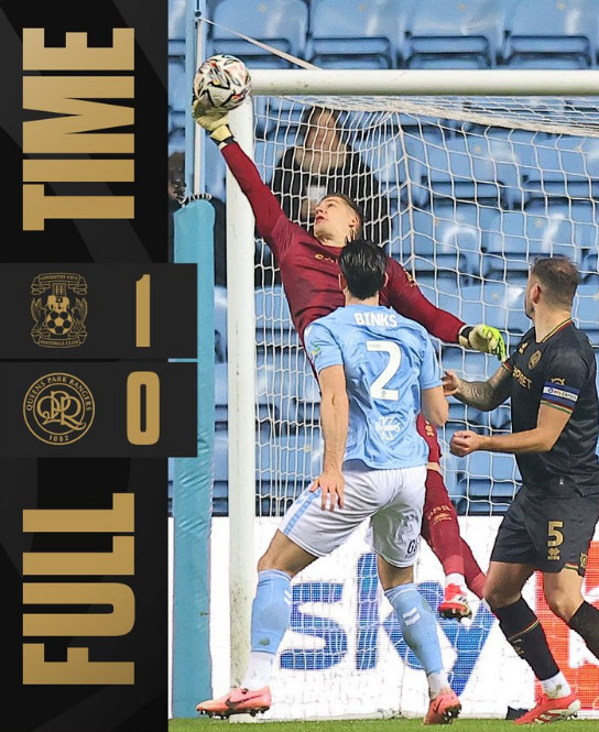 QPR은 12일 오전 4시45분(한국시간) 영국 코번트리의 더 코번트리 빌딩 소사이어티 아레나에서 열린 '2024~2025시즌 잉글랜드 챔피언십(2부 리그)' 32라운드 원정에서 코번트리 시티에 0-1로 패했다. /사진=QPR 공식 SNS 갈무리