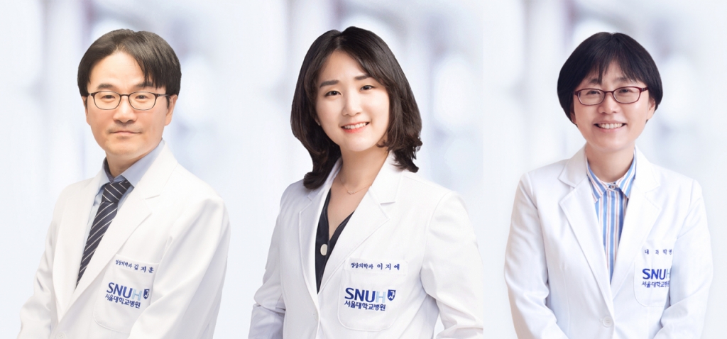 (사진 왼쪽부터) 서울대병원 영상의학과 김지훈·이지예 교수, 내분비대사내과 박영주 교수