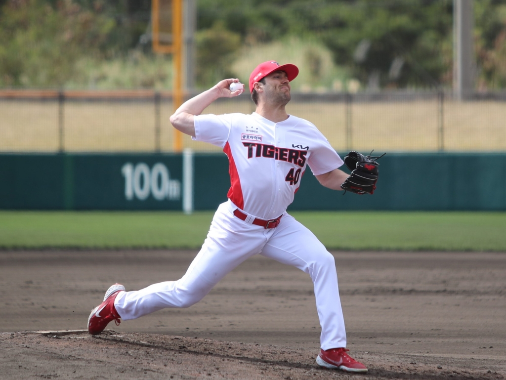 KIA 외국인 투수 제임스 네일이 25일 한화전에서 역투하고 있다. /사진=KIA 타이거즈 제공