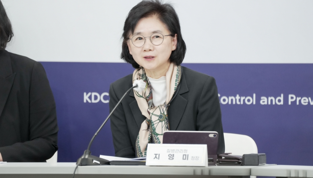 지영미 질병관리청장이 27일 오전 충북 오송 질병청사에서 열린 학령기 소아·청소년 주요 감염병 현황·정책 관련 '제1회 건강브리핑'에서 발언하고 있다. /사진제공=질병관리청